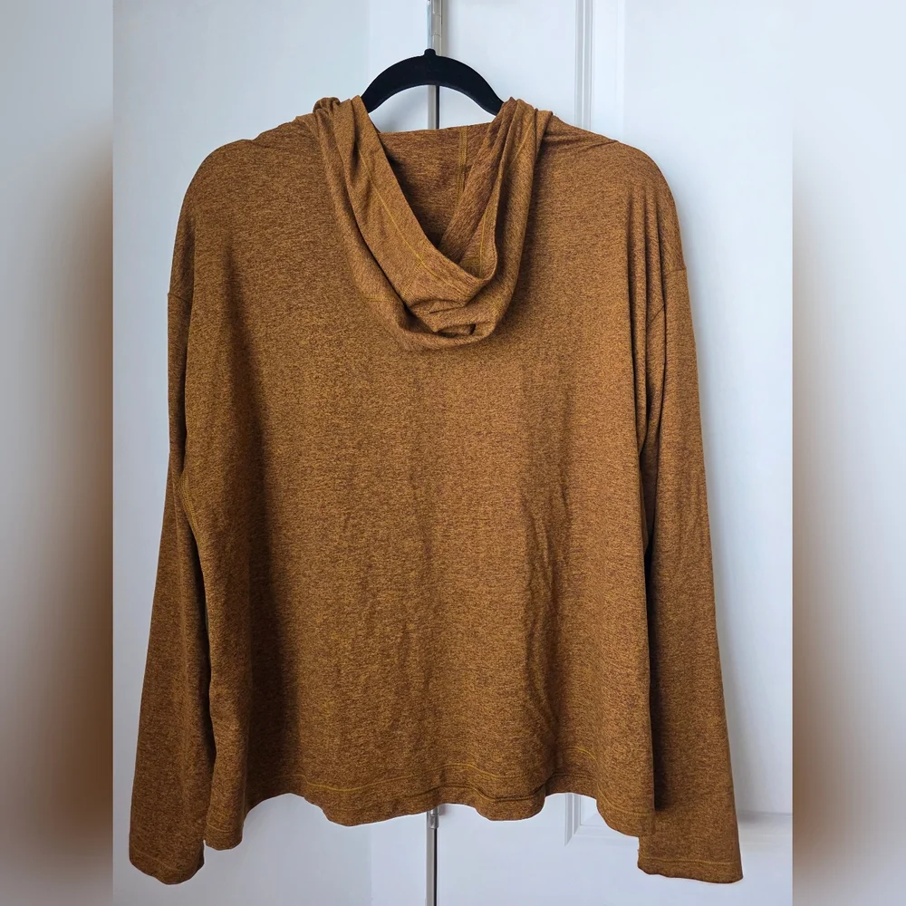 Athleta Uptempo Cowl Neck Hoodie Sweatshirt in Rich Rustic Brown - Picture 5 of 14